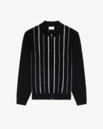 Jacquard Stripe Polo Cardigan