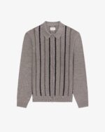 Jacquard Stripe Polo Cardigan