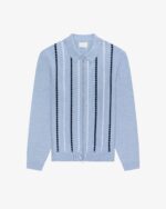 Jacquard Stripe Polo Cardigan