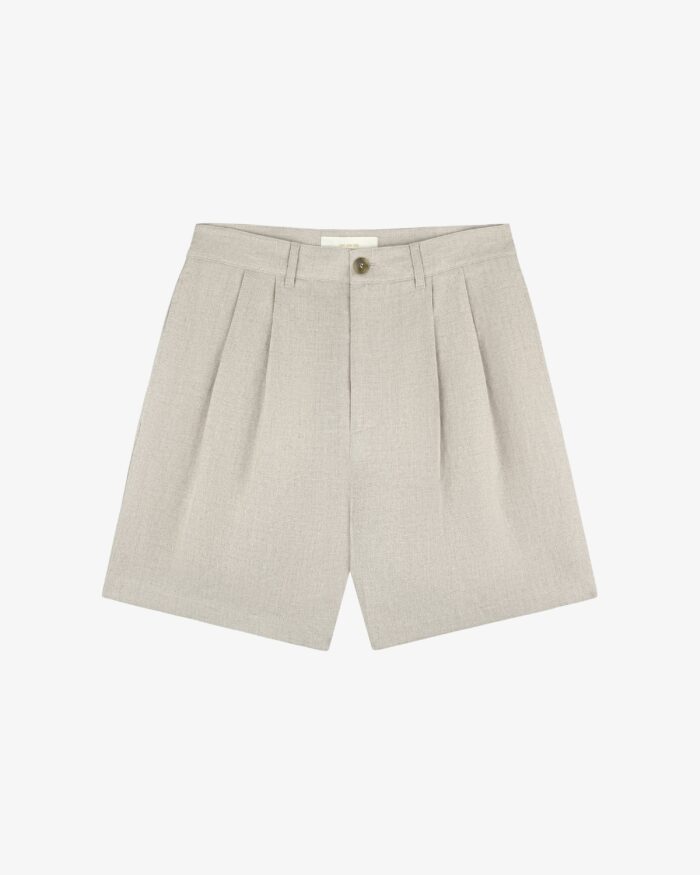 Double Pleated Linen Short