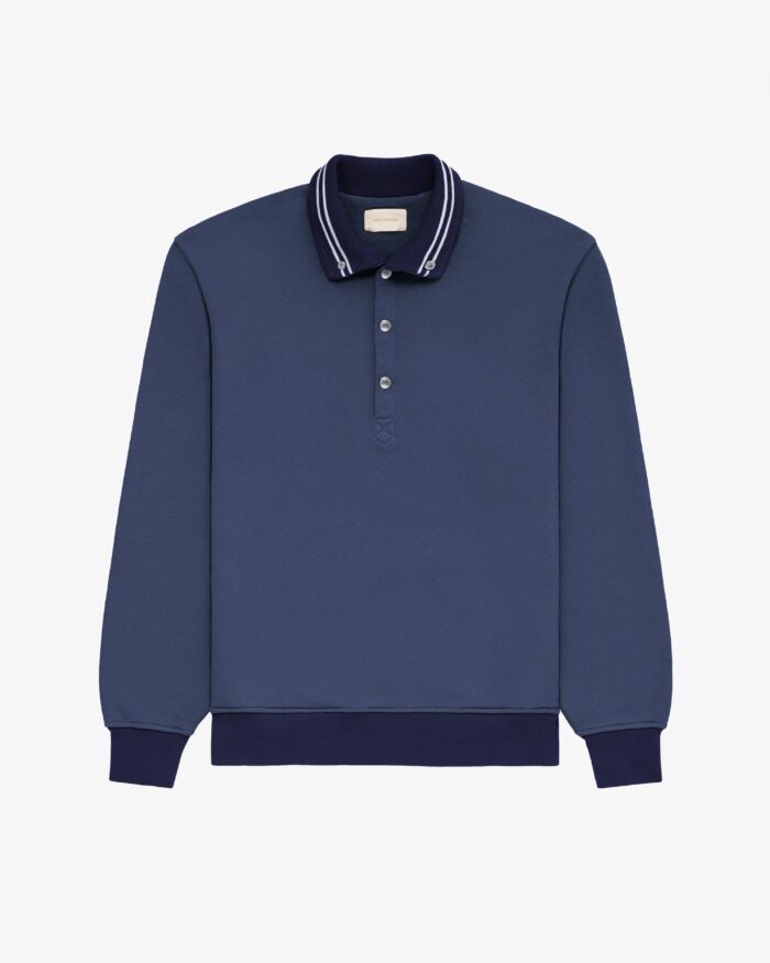 Jacquard Collar Snap Pullover