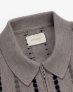 Jacquard Stripe Polo Cardigan - Image 2