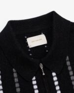 Jacquard Stripe Polo Cardigan
