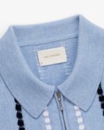 Jacquard Stripe Polo Cardigan - Image 2
