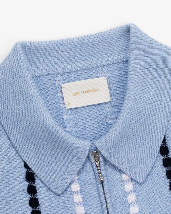 Jacquard Stripe Polo Cardigan - Image 2