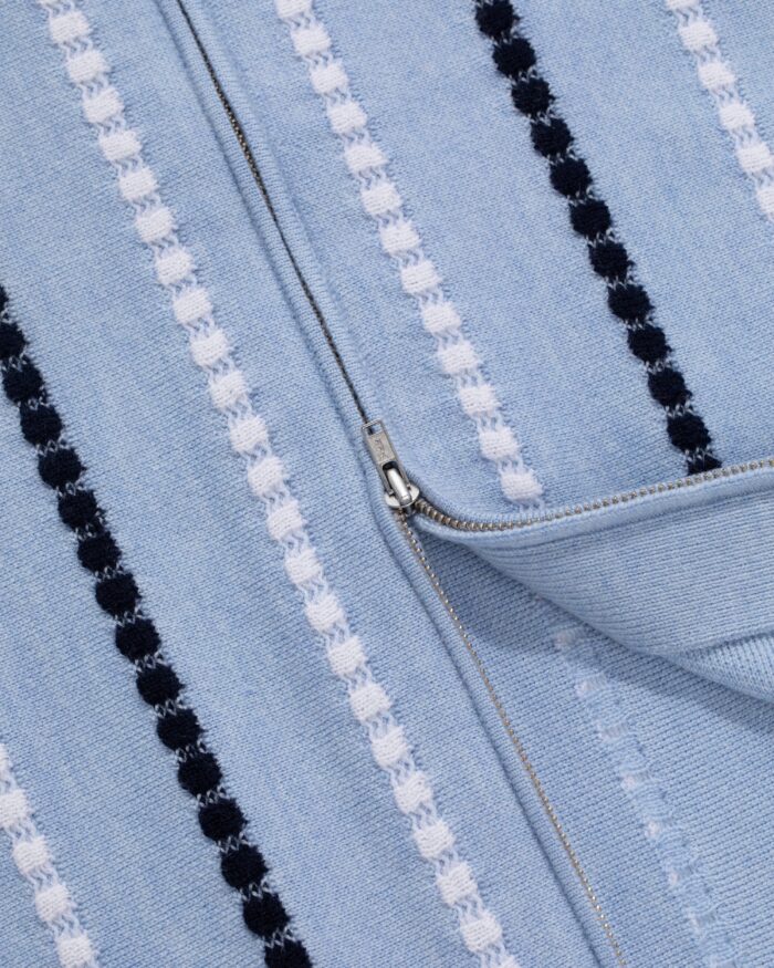 Jacquard Stripe Polo Cardigan