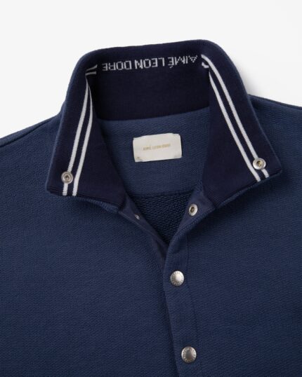 Jacquard Collar Snap Pullover