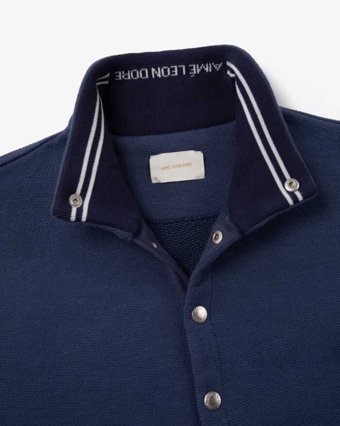 Jacquard Collar Snap Pullover