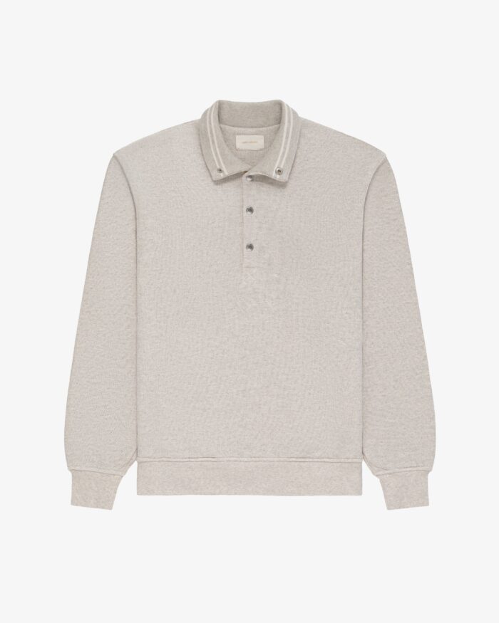 Jacquard Collar Snap Pullover